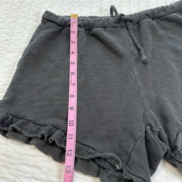 Chaser Black Women’s Soft Cozy High Waist Ruffle Hem Drawstring Shorts - Picture 6 of 13